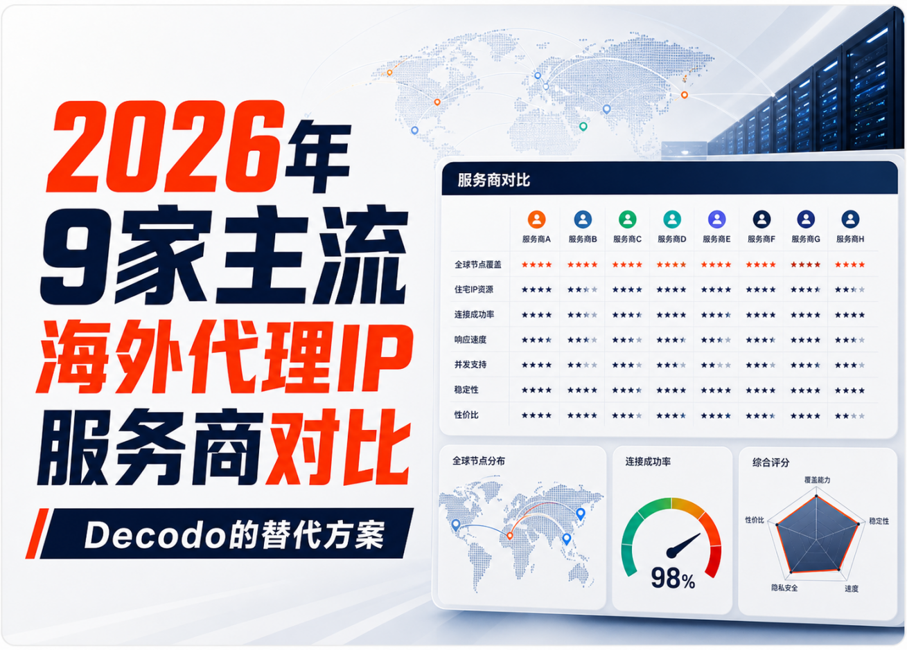 Decodo替代方案有哪些？2026年9家主流海外代理IP服务商对比